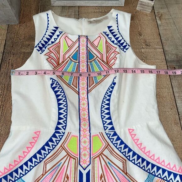 Champagne & strawberry sheath dress embroidered - Picture 3 of 11